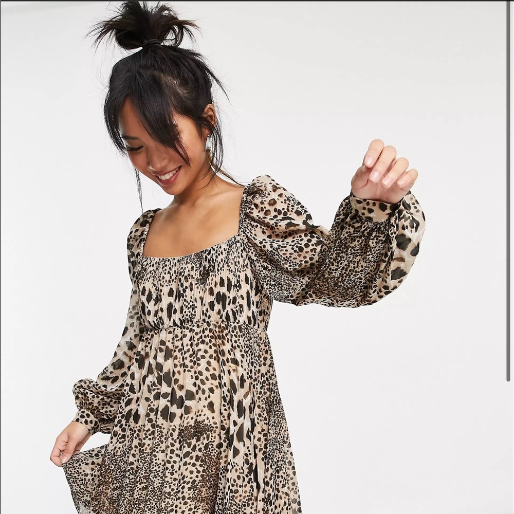 Unique 21 square neck snakeskin midi dress